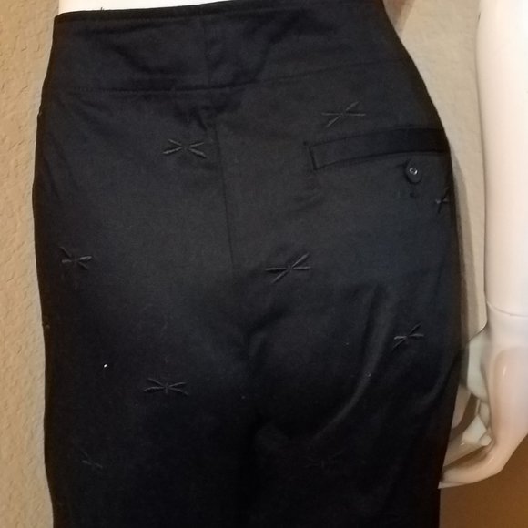 Talbots Petite Black Embroidered Capris - Picture 5 of 13